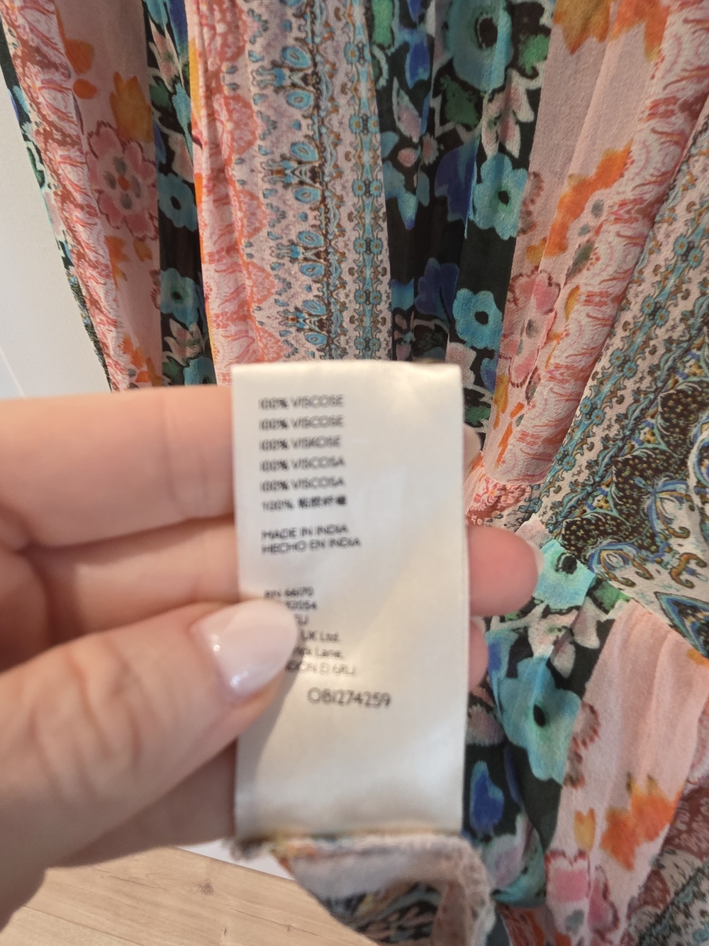 Anthropologie Maureen Patchwork Floral Babydoll Tunic Blouse Size Large - Picture 8 of 9